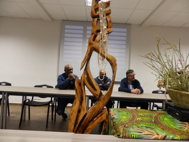 Les membres de l'église lors de cette rencontre, pasteur KASOVIMOIN Eric, IHAGE Victor et HOUDARD Olivier.