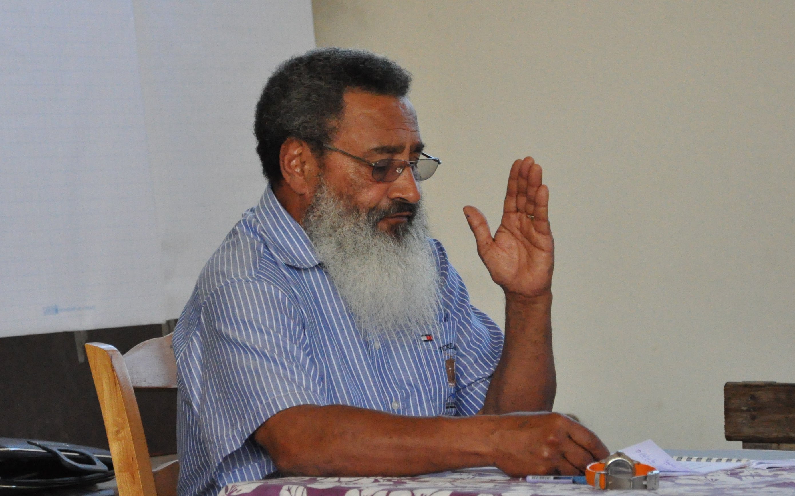Pasteur Pothin lors du synode général de Wanap en 2011