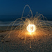 Steel Wool Sparks on the Beach